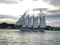 Tall ship (clipper ship) on lake