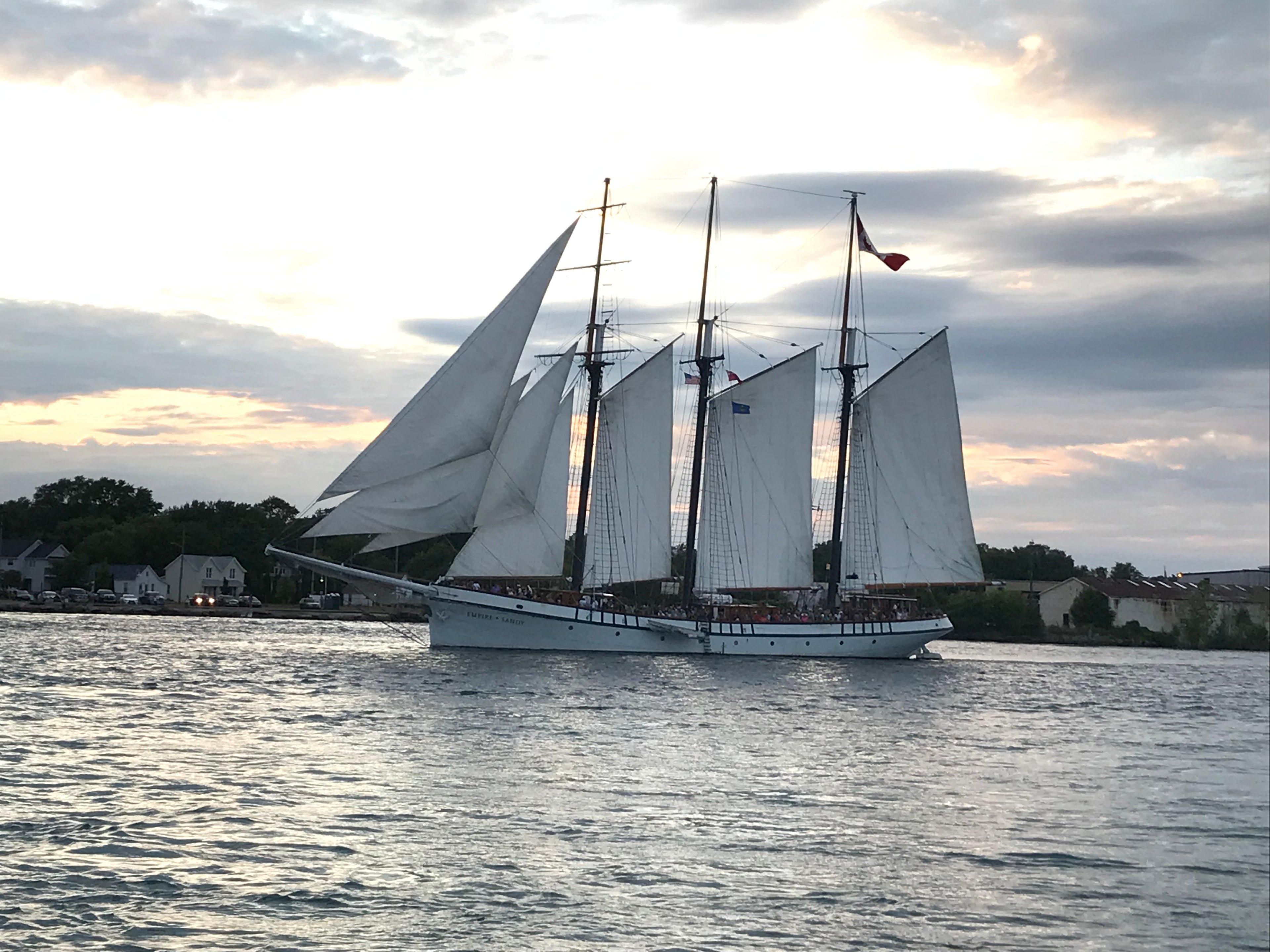 Tall ship (clipper ship) on lake